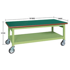 キャスター重量作業台リノリューム天板(均等耐荷重500kg) 品番　M350WBF-128CS