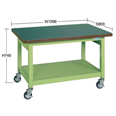 キャスター重量作業台リノリューム天板(均等耐荷重350kg) 品番　M350KWBF-096CS