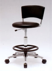 背付ガス昇降式丸椅子(キャスター付)/品番　M2201S237C-VBK